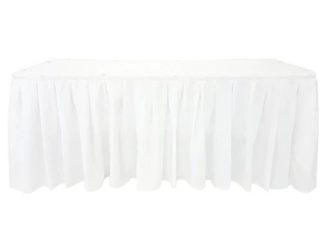 Masă bufet 180 × 75 cm cu față de masă și fustă